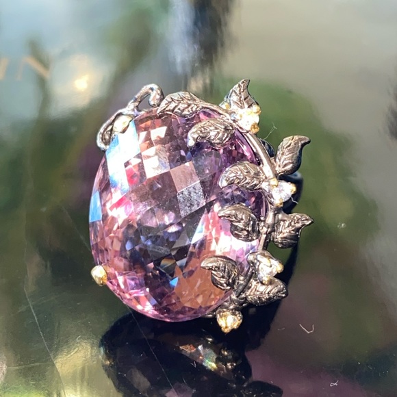 Exquisite Rare Genuine Ametrine Aquamarine Ring - Picture 4 of 12